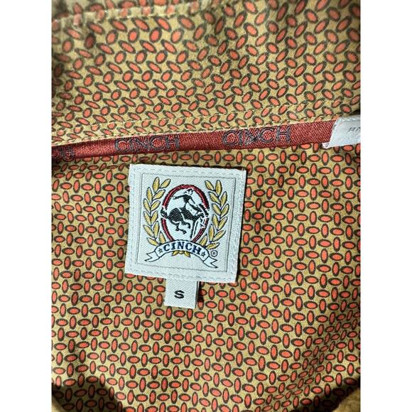 Cinch Men's Long Sleeved Brown Geo Print Button Down Shirt - Size S - Picture 3 of 3